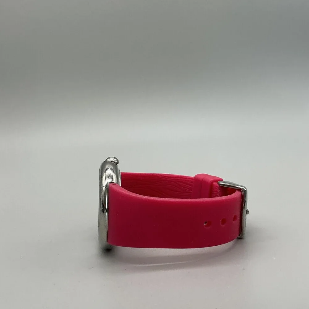 Fruitz by Philip Stein Womens Watch 38mm Pink Dial Silicone Band New Battery